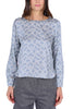 BLUSA CON FANTASIA GEOMETRICA AZZURRO