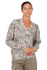MAGLIA ANIMALIER CON SCOLLO A V BEIGE
