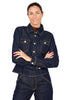 GIACCA DENIM CON TASCA APPLICATA BLU