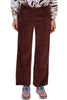 PANTALONI A PALAZZO IN VELLUTO A COSTE BORDEAUX