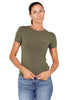 T-SHIRT SLIM CON LOGO STRASS VERDE