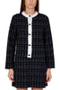 GIACCA CORTA IN TWEED CON PROFILI A CONTRASTO NERO