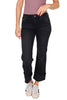 JEANS CROPPED CON RISVOLTO NERO