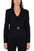 BLAZER SARTORIALE CON CINTURA LOGO NERO