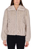 GIACCA CORTA EFFETTO PELLICCIA BEIGE