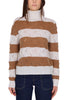 MAGLIA DOLCEVITA A RIGHE BEIGE
