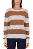 MAGLIA GIROCOLLO A RIGHE BEIGE