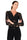 TOP DONNA IN PIZZO FLOREALE CON ARRICCIATURA NERO