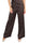 PANTALONE PALAZZO SATINATO MADE IN ITALY MARRONE