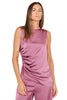 TOP SATINATO CON DRAPPEGGIO LATERALE MADE IN ITALY ROSA