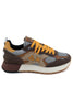 SNEAKERS UOMO IN MIX DI SUEDE MARRONE
