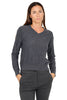 MAGLIA CON SCOLLO A V E DETTAGLI LUMINOSI GRIGIO