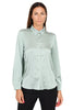 CAMICIA SATINATA CON COLLETTO CLASSICO VERDE