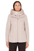 GIACCA CORTA CON INSERTO IMBOTTITO E CAPPUCCIO BEIGE