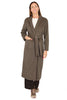 CAPPOTTO LUNGO CON CINTURA E COLLO SCIALLATO MARRONE