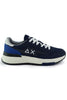 SNEAKERS CON PROFILI A CONSTRASTO IN PELLE BLU