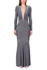 ABITO LUNGO RED CARPET IN JERSEY DI LUREX ARGENTO