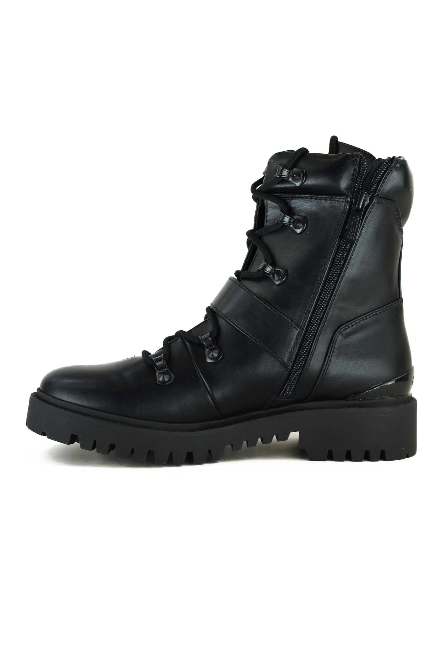 Guess Scarpe biker con lacci e fibbia nero