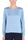 BLUSA GIROCOLLO IN RASO STRETCH AZZURRO
