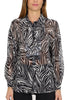 CAMICIA IN GEORGETTE FANTASIA ANIMALIER NERO