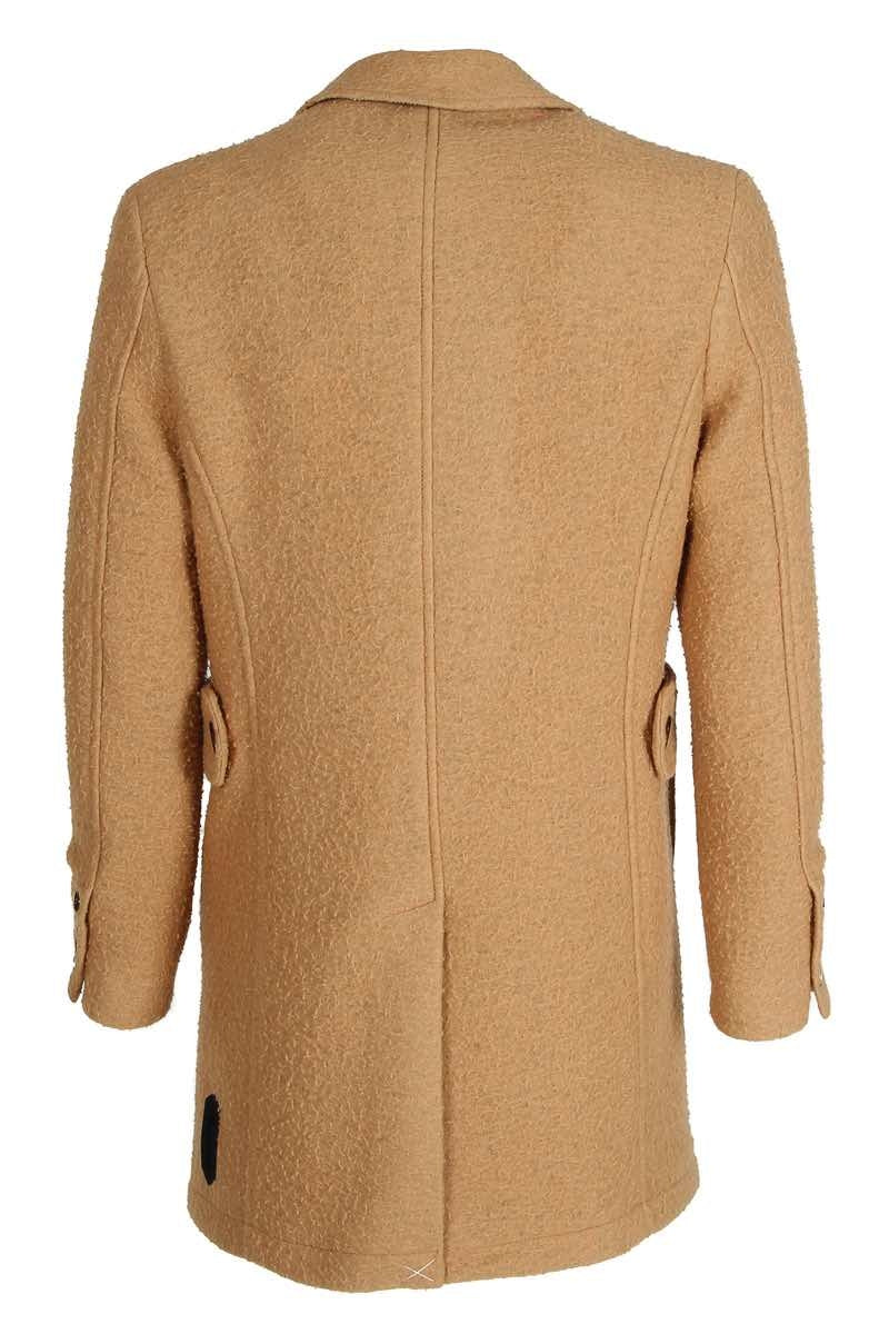 Berna cappotto corto in panno tipo casentino cammello