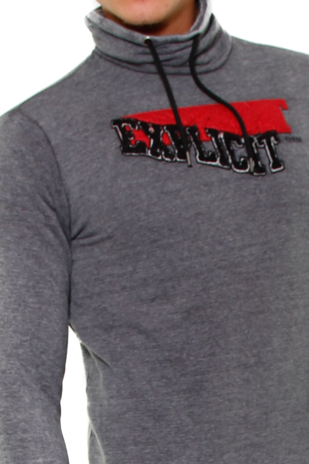 Guess Uomo dolcevita in felpa delave' con logo grigio