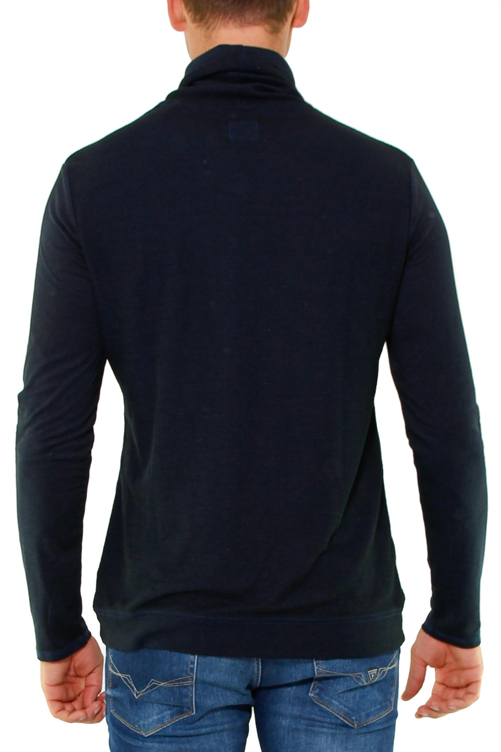 Guess Uomo dolcevita in jersey lavorazione piquet blu