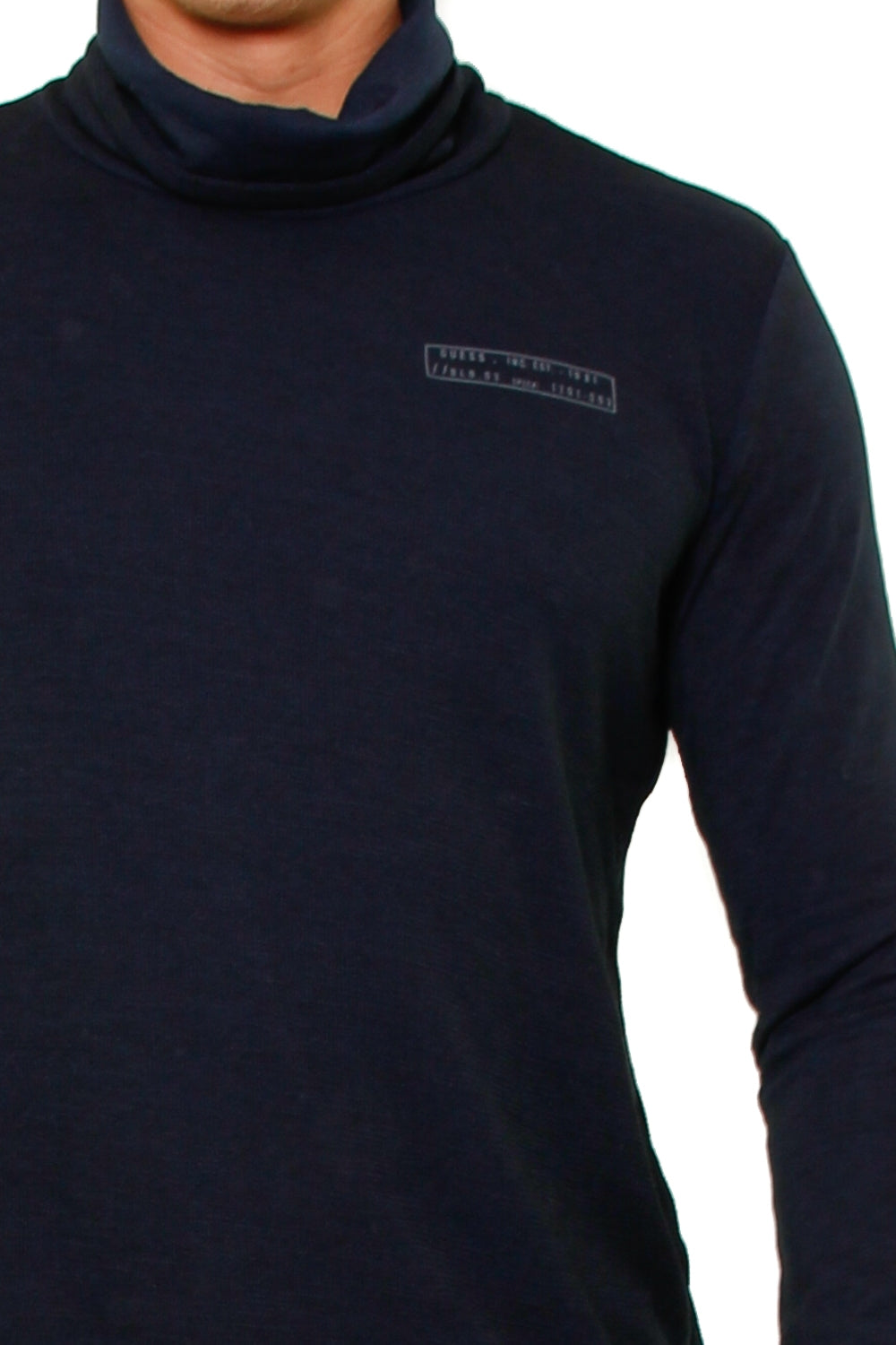 Guess Uomo dolcevita in jersey lavorazione piquet blu