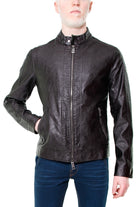 Guess Uomo giacca ecopelle con collo a fascetta nero