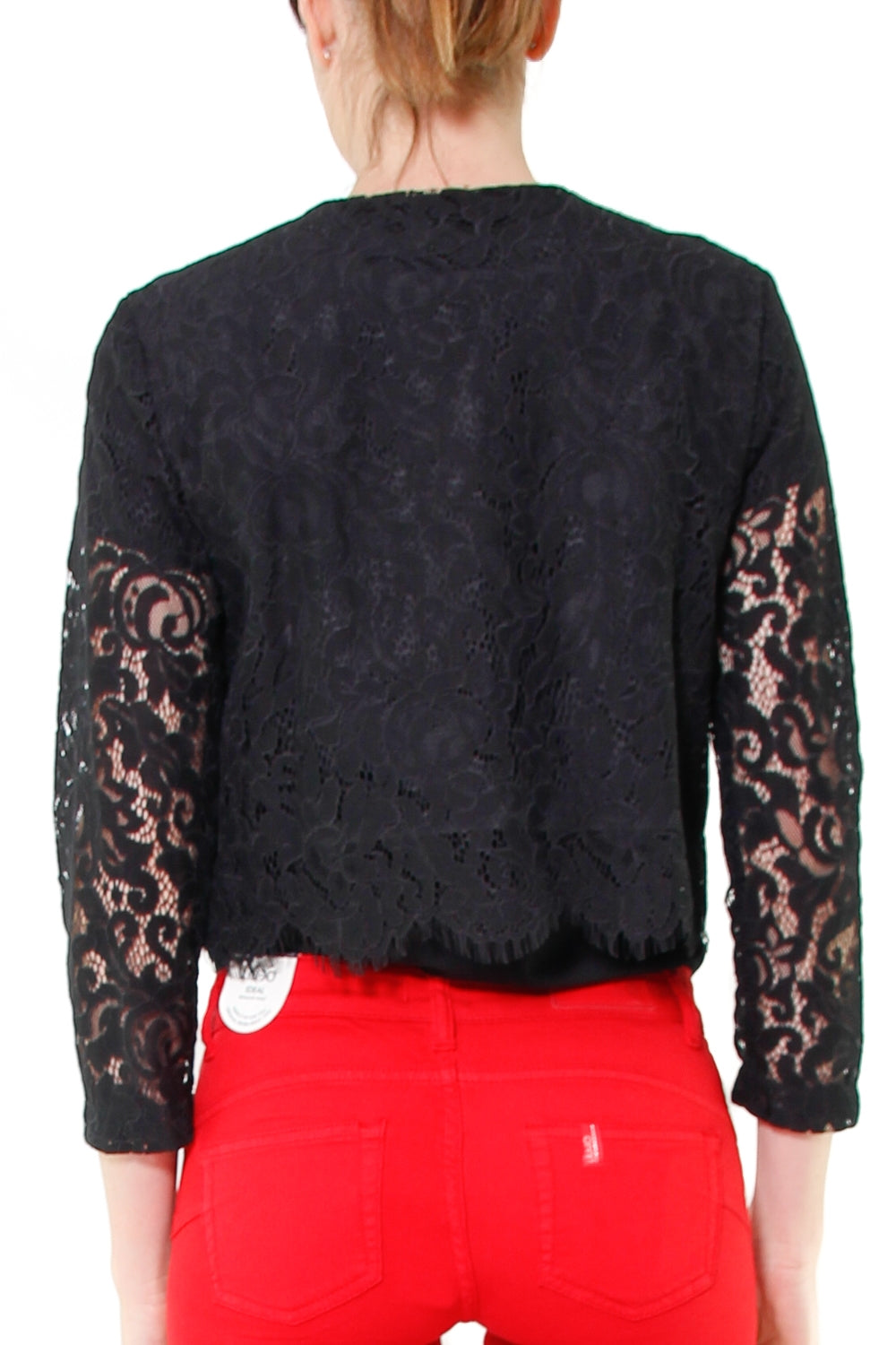 Liu Jo Black giacca girocollo corta in pizzo nero
