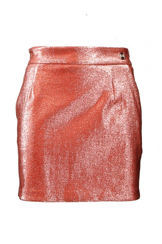 Elisabetta Franchi gonna corta in lurex rosa