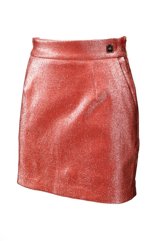 Elisabetta Franchi gonna corta in lurex rosa