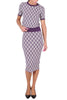 PLUM DIAMOND KNIT LONGUETTE SKIRT