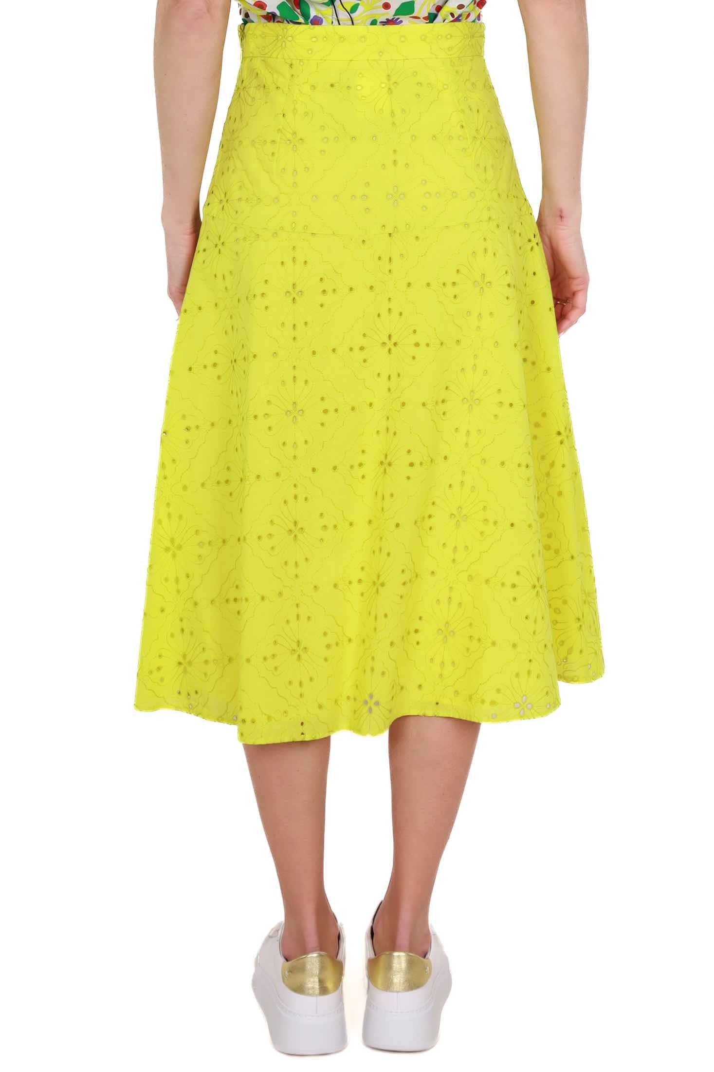 Emme Marella gonna lunga in pizzo giallo
