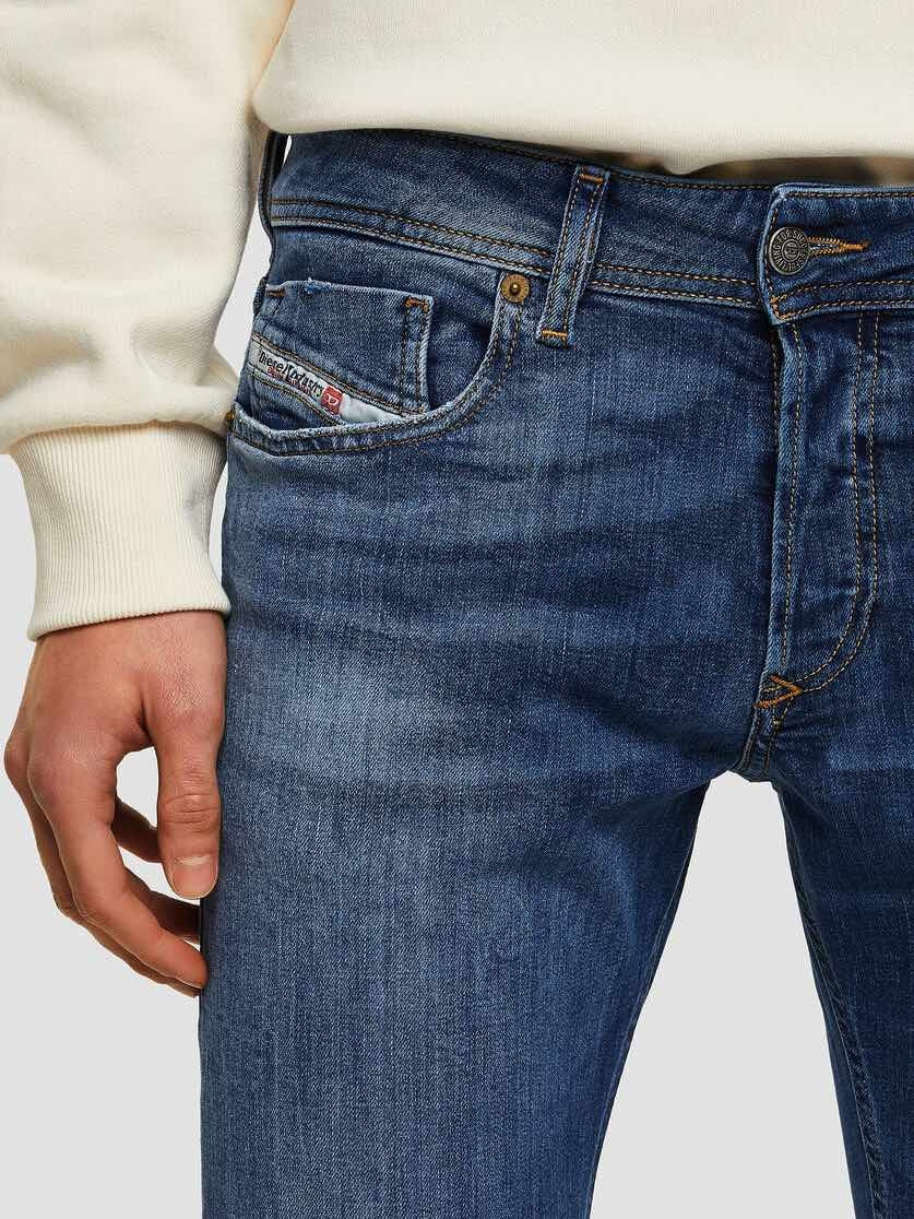 Diesel Italia Spa jeans skinny in denim stretch stone washed blu