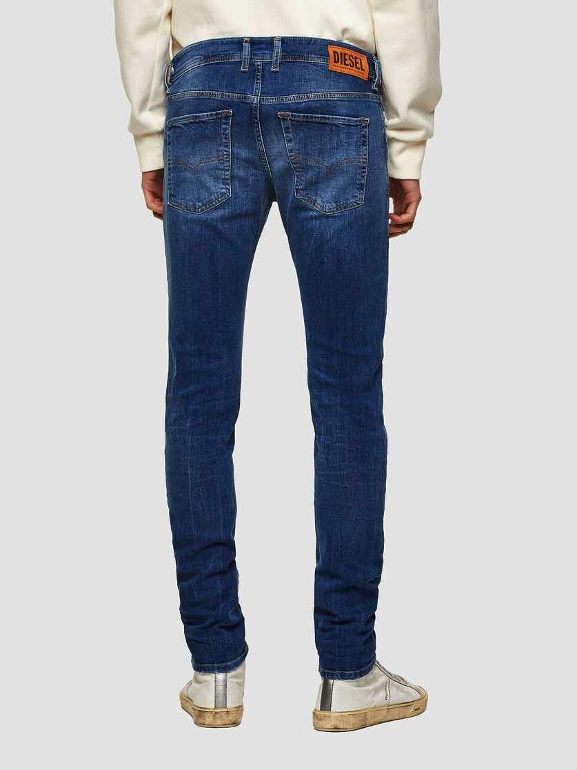 Diesel Italia Spa jeans skinny in denim stretch stone washed blu