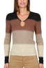 MAGLIA A COSTINE CON LUREX MARRONE