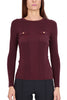 CREW NECK SWEATER IN BURGUNDY SILK BLEND