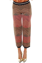 Dixie pantalone a zampa tessuto di lurex optical marrone