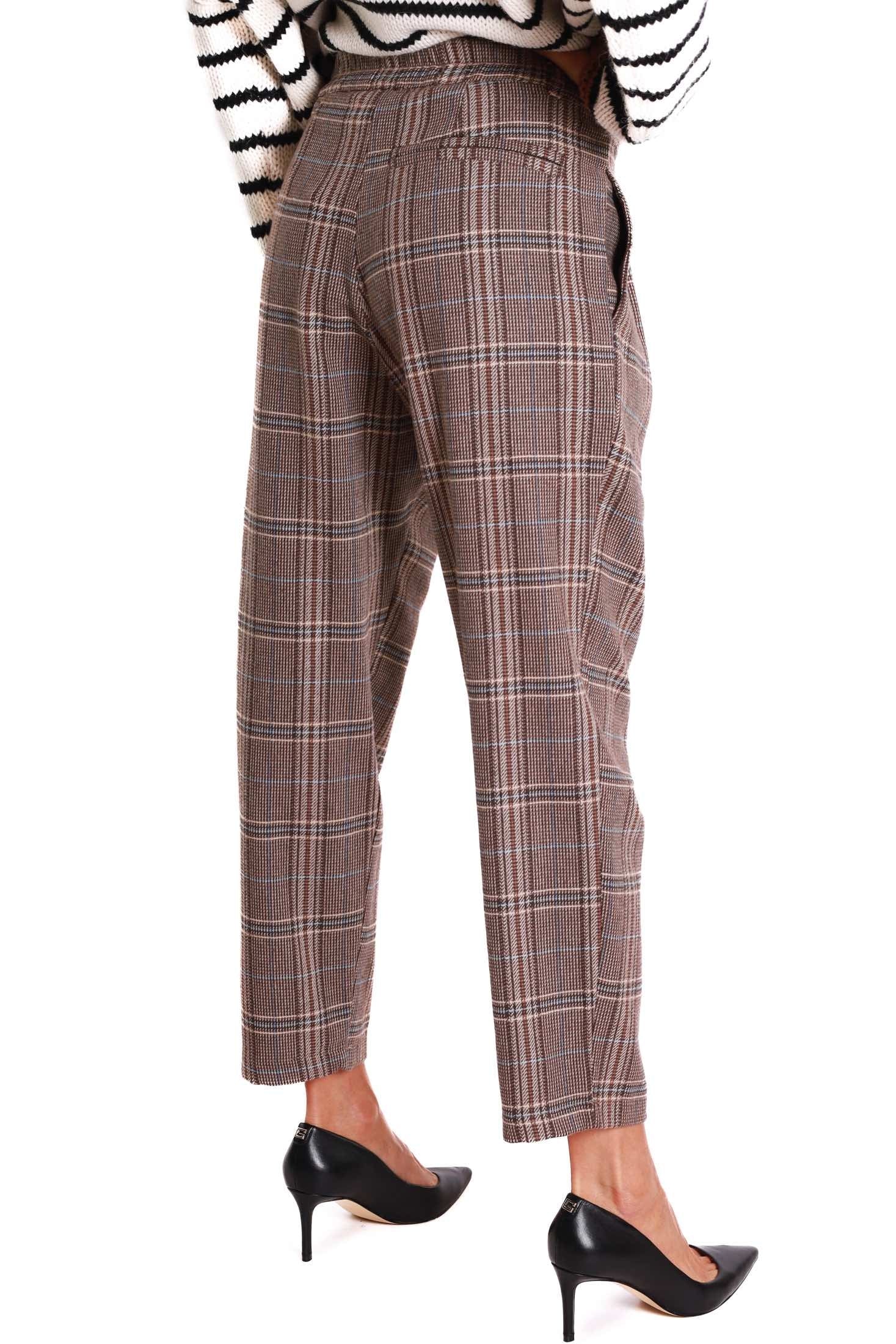 Dixie pantalone baggy fantasia check marrone