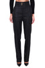 BLACK HIGH WAISTED STRAIGHT TROUSERS