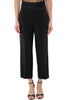 ELEGANT HIGH WAIST TROUSERS WITH BLACK SATIN INSERTS