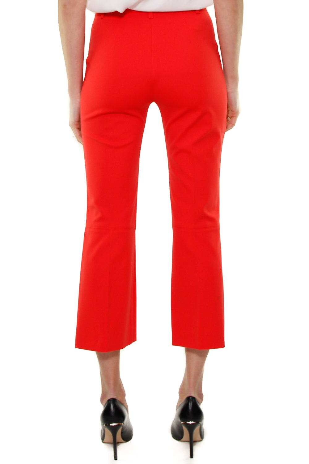 Pinko pantalone flared in punto milano rosso
