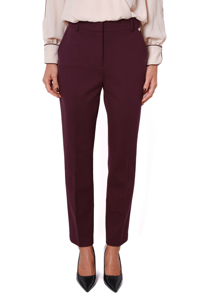 Liu Jo Black pantalone sigaretta in punto milano bordeaux