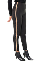 Kocca pantalone vita alta con banda tulle e catena nero