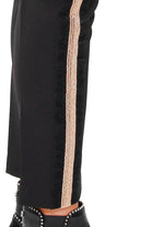 Kocca pantalone vita alta con banda tulle e catena nero