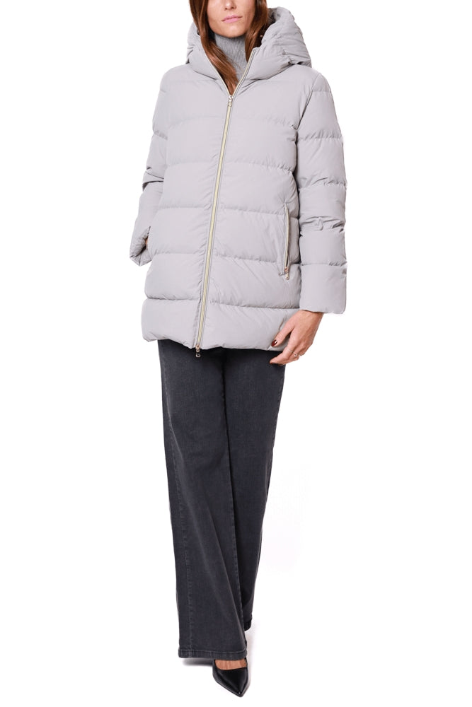Emme Marella piumino donna con cappuccio grigio