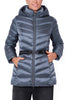PIUMINO IN NYLON LUCIDO CON CAPPUCCIO BLU
