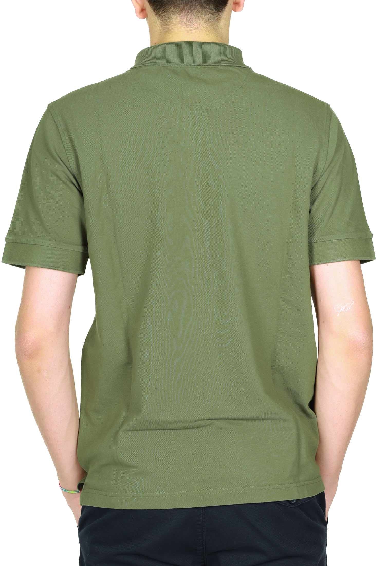 Sun68 Uomo polo uomo maniche corte in piquet di cotone verde