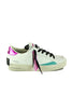 SNEAKERS DONNA IN PELLE CON DETTAGLI COLORATI BIANCO